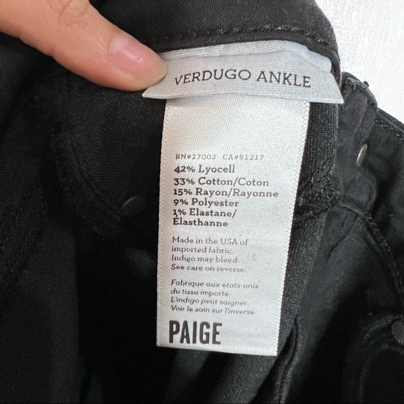 PAIGE Verdugo Ankle Black Fog Lux Coating Skinny Jeans - Picture 14 of 14